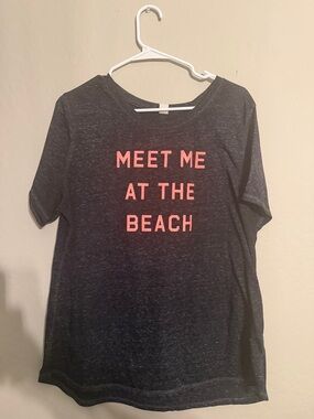 Old Navy Dark Heather Gray Graphic Tee with Blue Logo